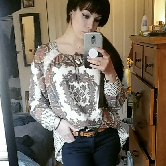 UMGEE bohemian paisley lace flowy blouse - Picture 3 of 8